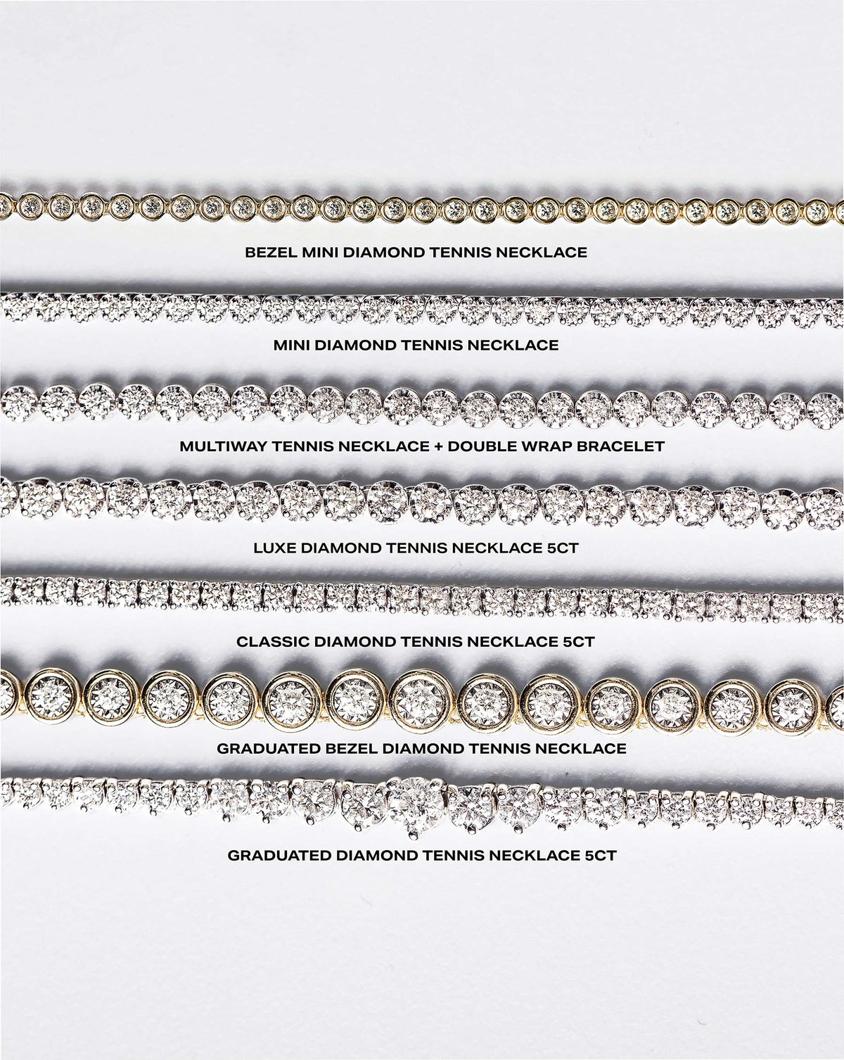 Bezel Mini Diamond Tennis Necklace