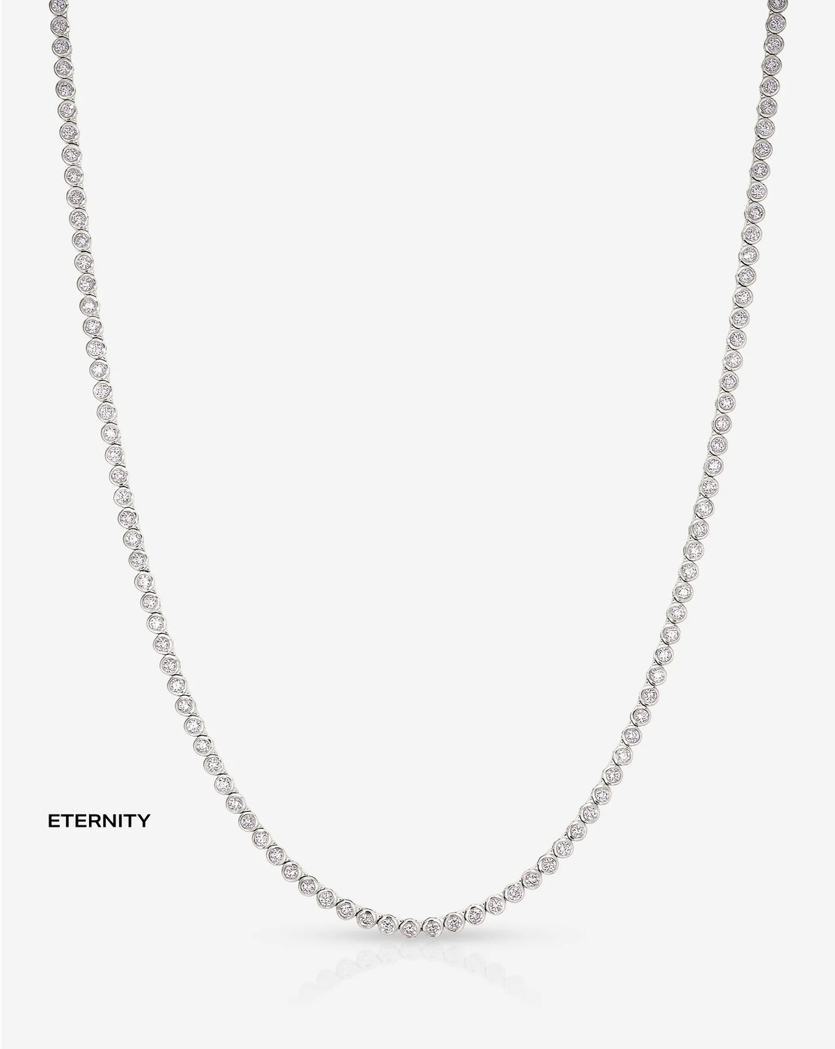 Bezel Mini Diamond Tennis Necklace