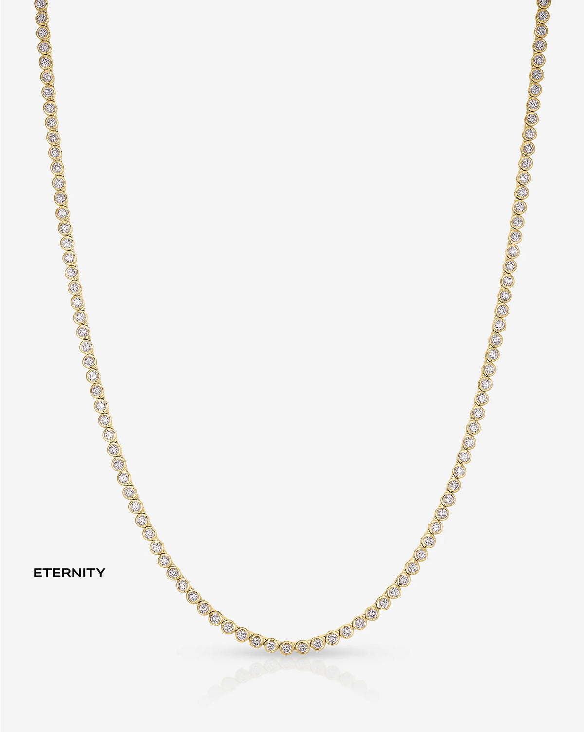 Bezel Mini Diamond Tennis Necklace