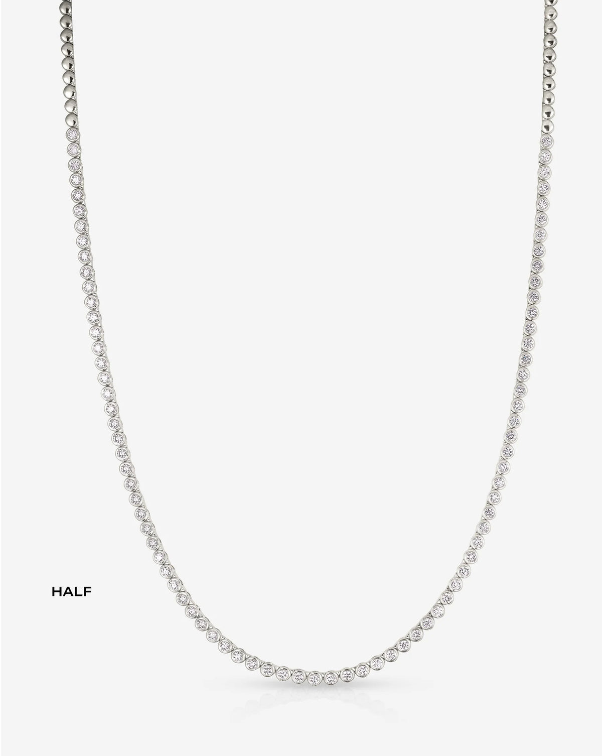 Bezel Mini Diamond Tennis Necklace