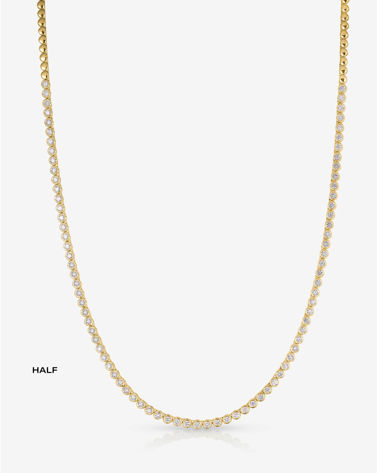 Bezel Mini Diamond Tennis Necklace