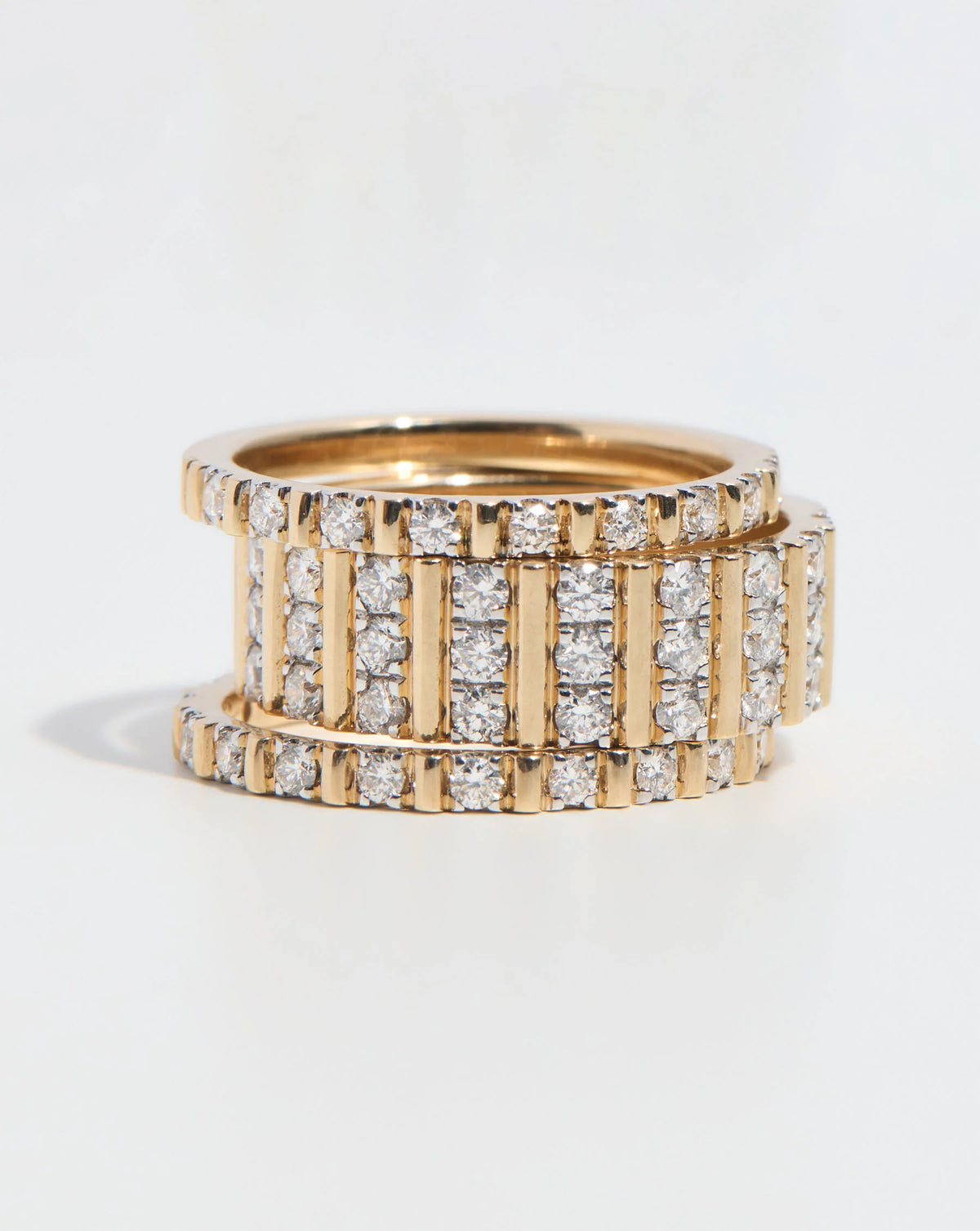 Fluted Diamond Ring