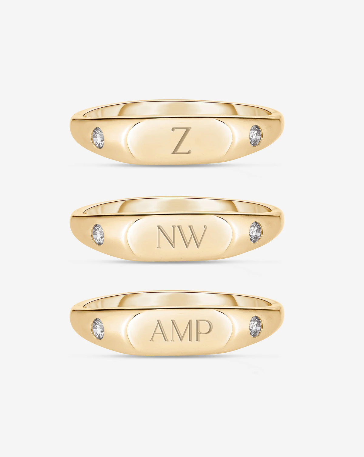 Duo Diamond Signet Ring