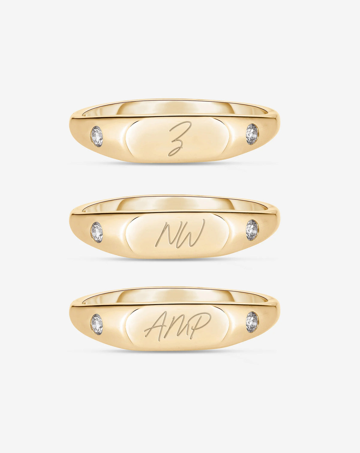 Duo Diamond Signet Ring