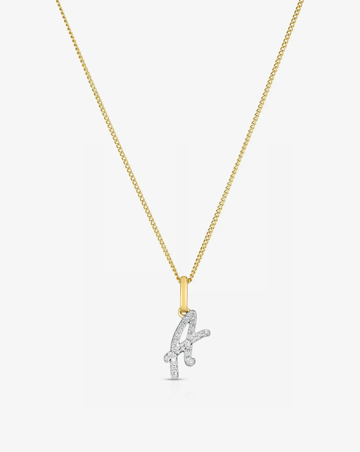 Diamond Script Initial Necklace