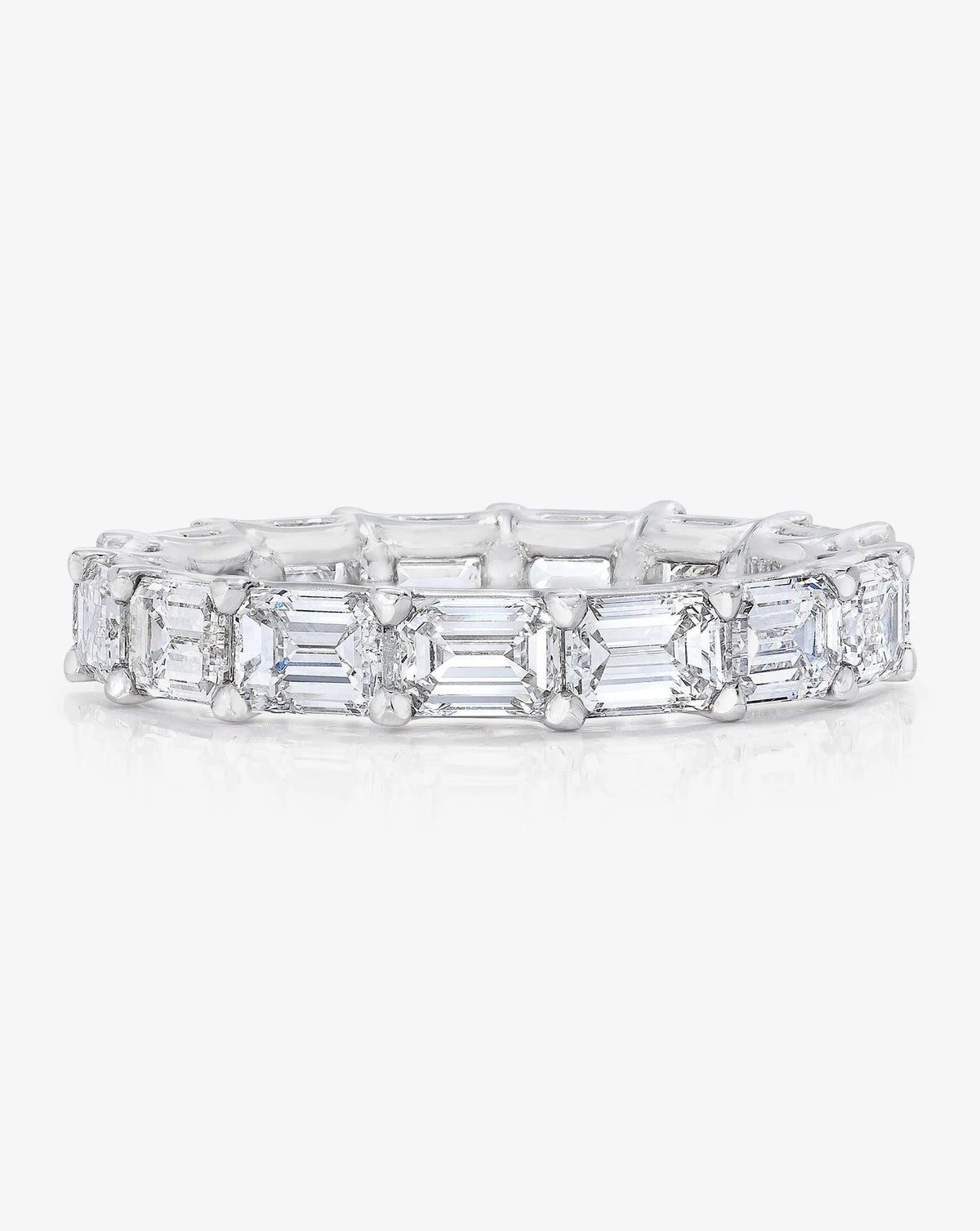 Lab Grown Sideways Emerald Eternity Band